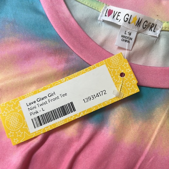 NWT Stitch Fix Kids tie dye twist front tee w unicorn logo - Picture 2 of 6